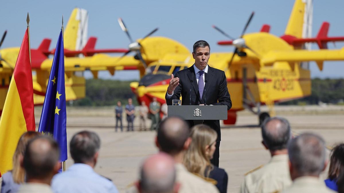 Pedro Sánchez, este jueves, en Torrejón de Ardoz.