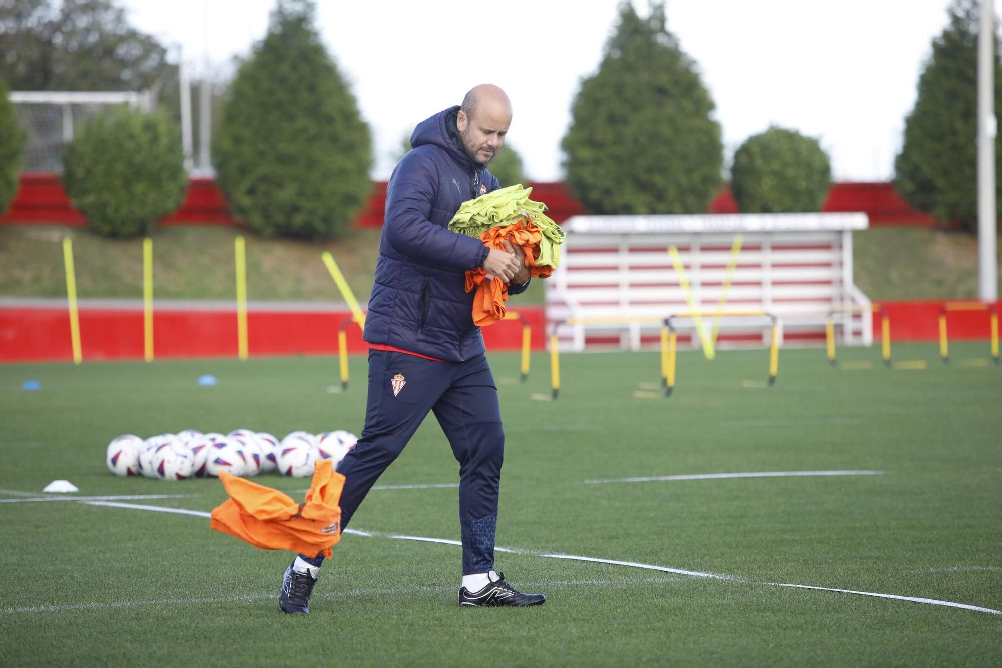 El Sporting vuelve a entrenar después de la victoria en Villareal (en imágenes)