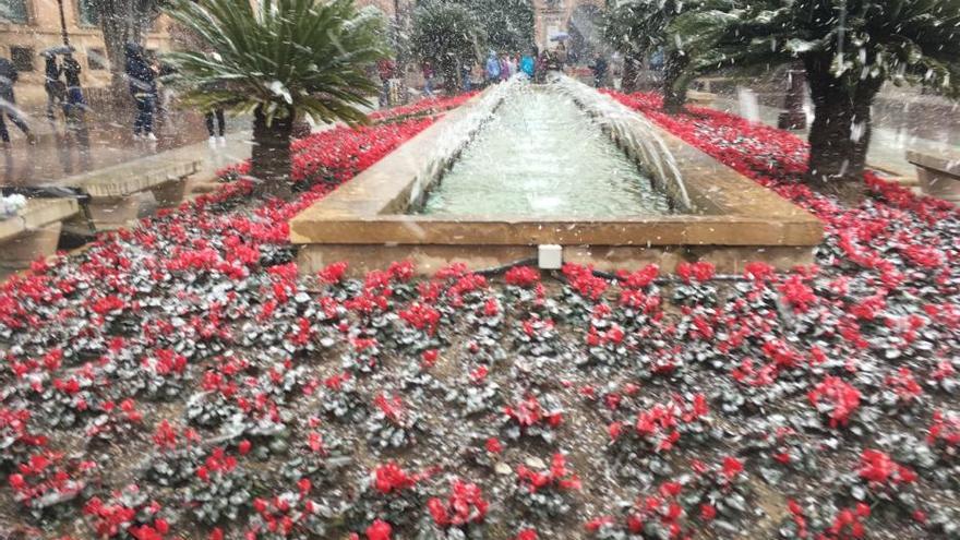 La nieve tiñe de blanco Murcia