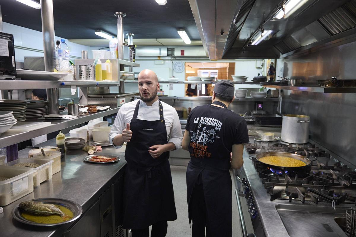 Pardo, durante un servicio en su cocina
