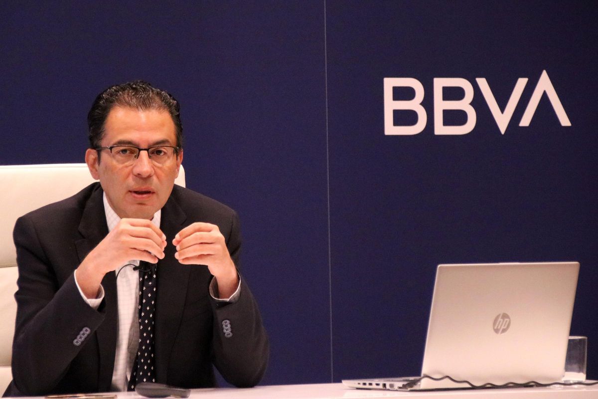 L'economista en cap per a Espanya de BBVA Research, Miguel Cardoso, durant la presentació de l'informe.