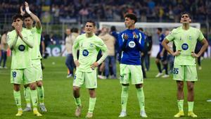 Los jugadores del Barça, devastados tras caer eliminados de la Champions League