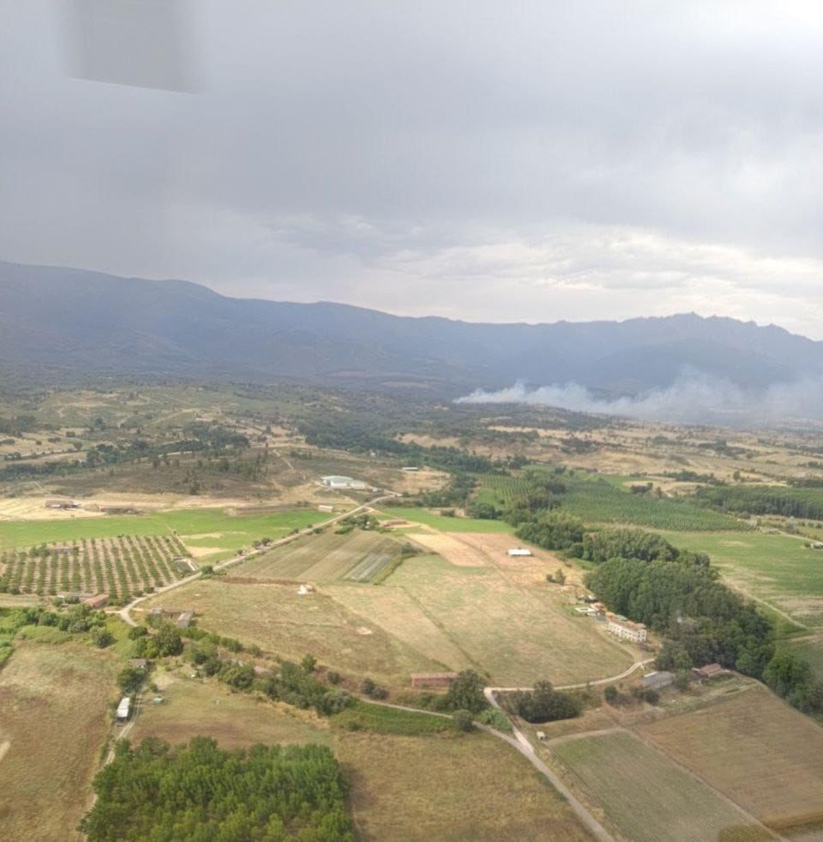 Incendio forestal en Villanueva de la Vera.