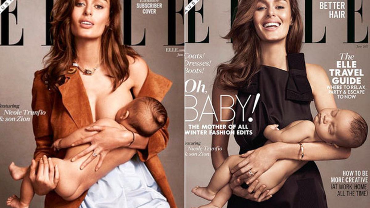 Las dos portadas de la revista 'Elle'.