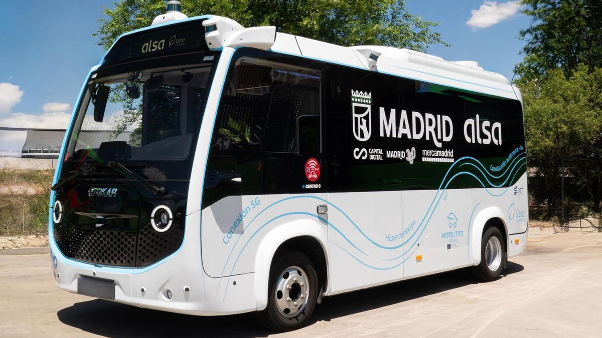 Autobús autónomo de Alsa en Mercamadrid