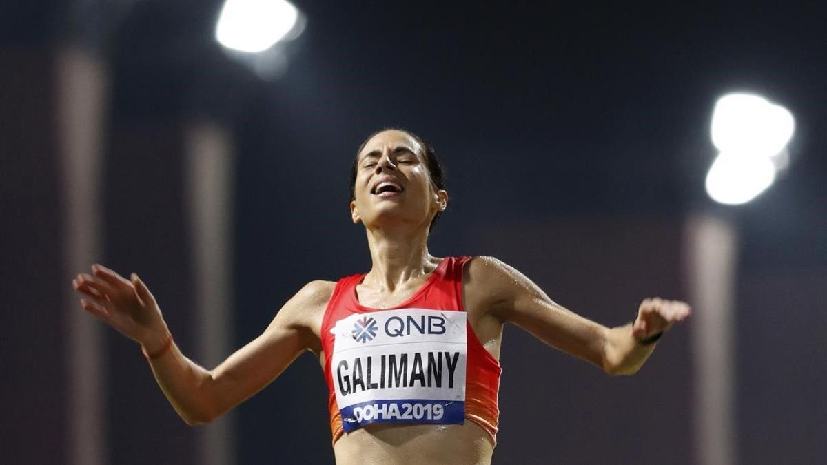 Marta Galimany, en el maratón del Mundial de Doha.