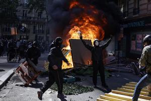 Protestas en París durante el Día del Trabajo.