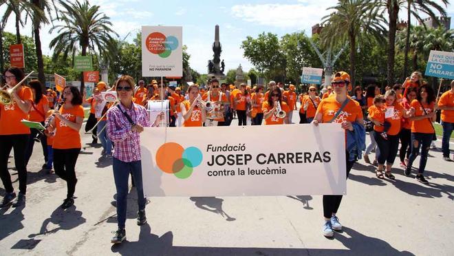 Mobilització a Barcelona en una de les darreres edicions del Dia dels Imparables, que organitza la Fundació Josep Carreras contra la leucèmia.
