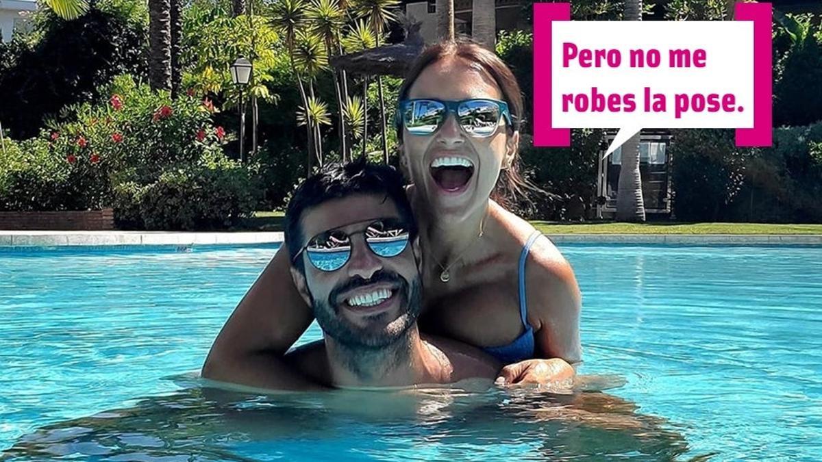 Paula Echevarría y Miguel Torres en la piscina