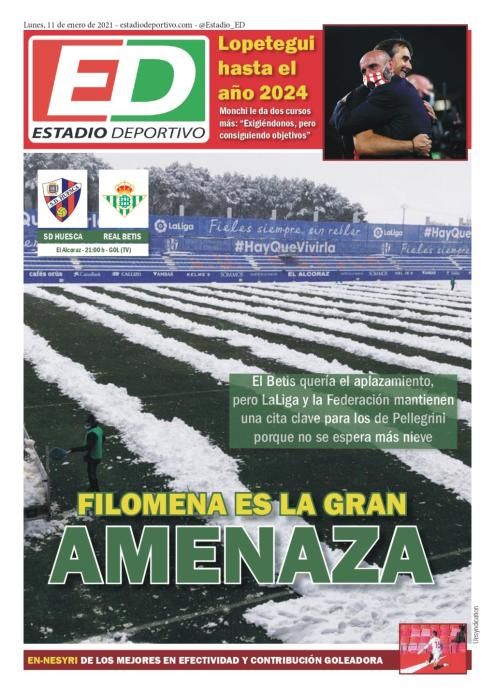 Portada ESTADIO DEPORTIVO lunes 11 enero 2021