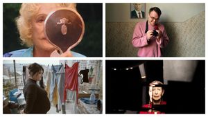 Imágenes de los documentales Riefenstahl, Mr. Nobody against Putin, 9-month contract y Monk in pieces