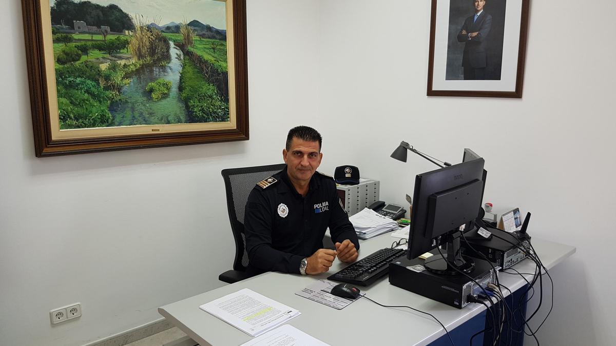 Sergi Torrandell, en su desapcho como jefe de la Policía Local de Llucmajor