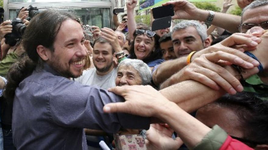 Pablo Iglesias, eufórico tras la investidura de Carmena