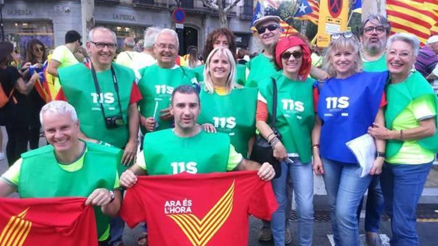 Alguns dels membres de l&#039;ANC Solsona en la darrera diada de l&#039;11 de setembre, a Barcelona