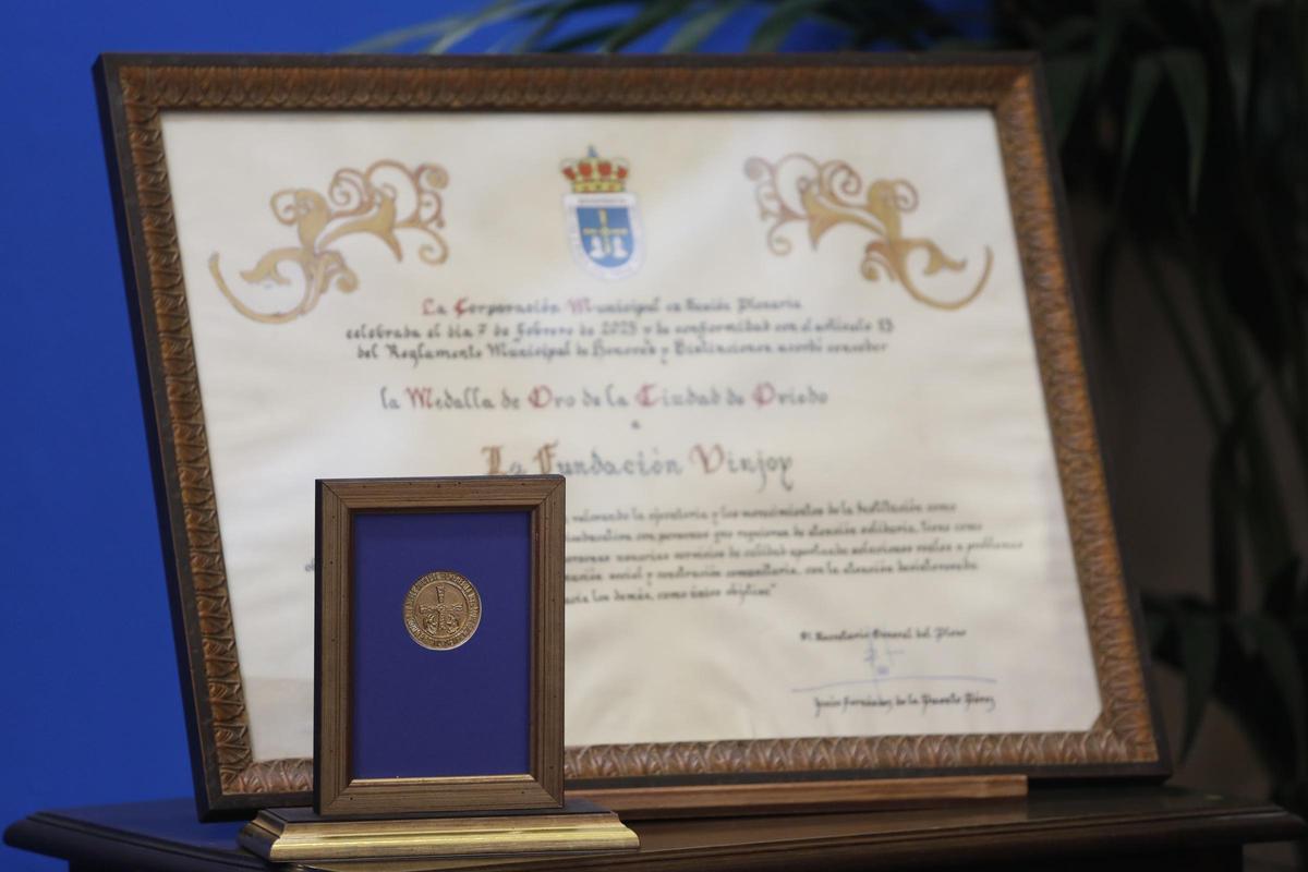 La Fundación Vinjoy, Medalla de Oro de Oviedo por su "compromiso, dignidad y justicia" La Fundación Vinjoy, Medalla de Oro de Oviedo por su "compromiso, dignidad y justicia"