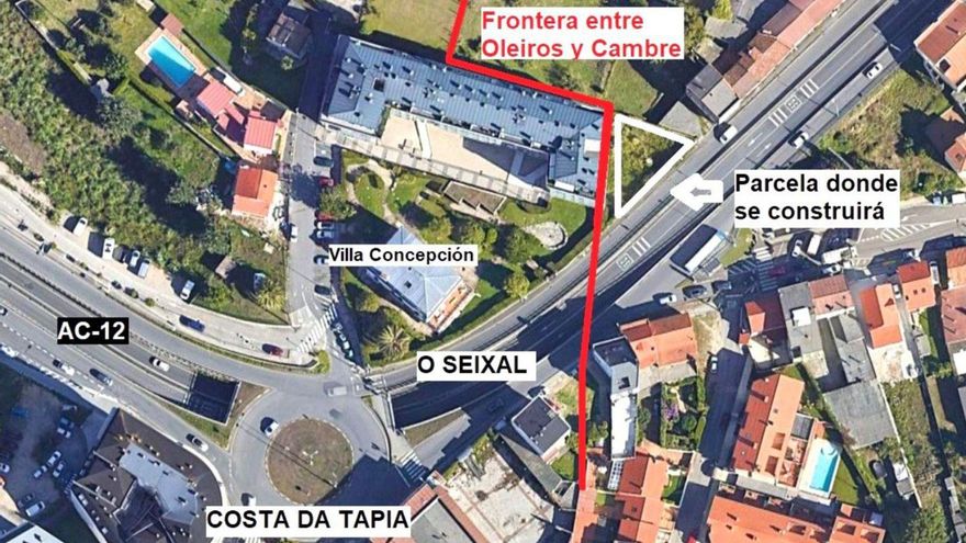 Oleiros aprueba un edificio que tendrá acceso solo desde Cambre