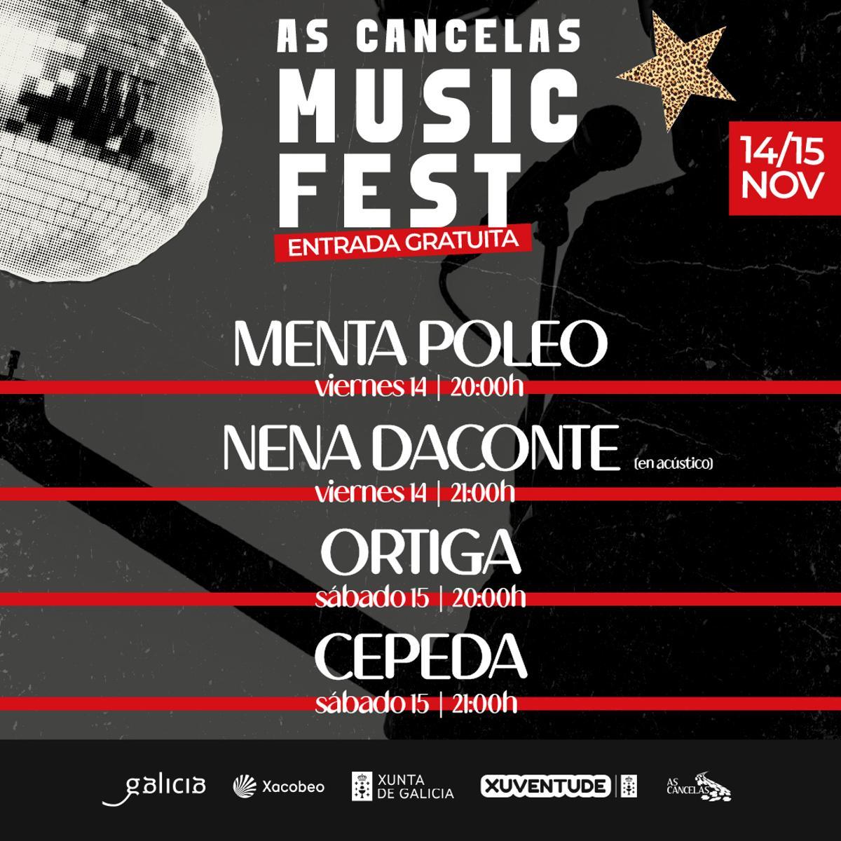 Cartel del 'As Cancelas Music Fest'.
