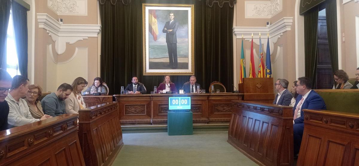 Un momento del pleno presidido por la alcaldesa de Castelló, Begoña Carrasco, este viernes a primera hora de la mañana.