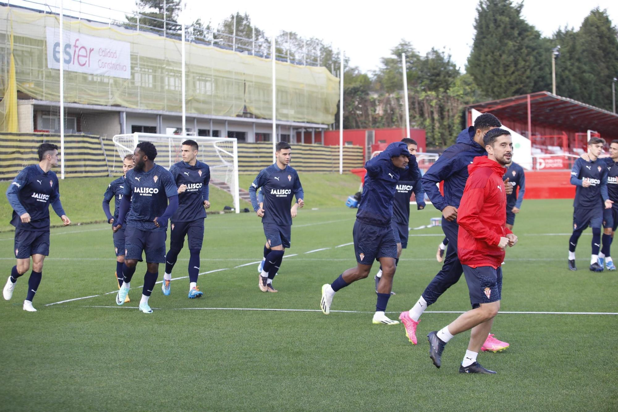 El Sporting vuelve a entrenar después de la victoria en Villareal (en imágenes)