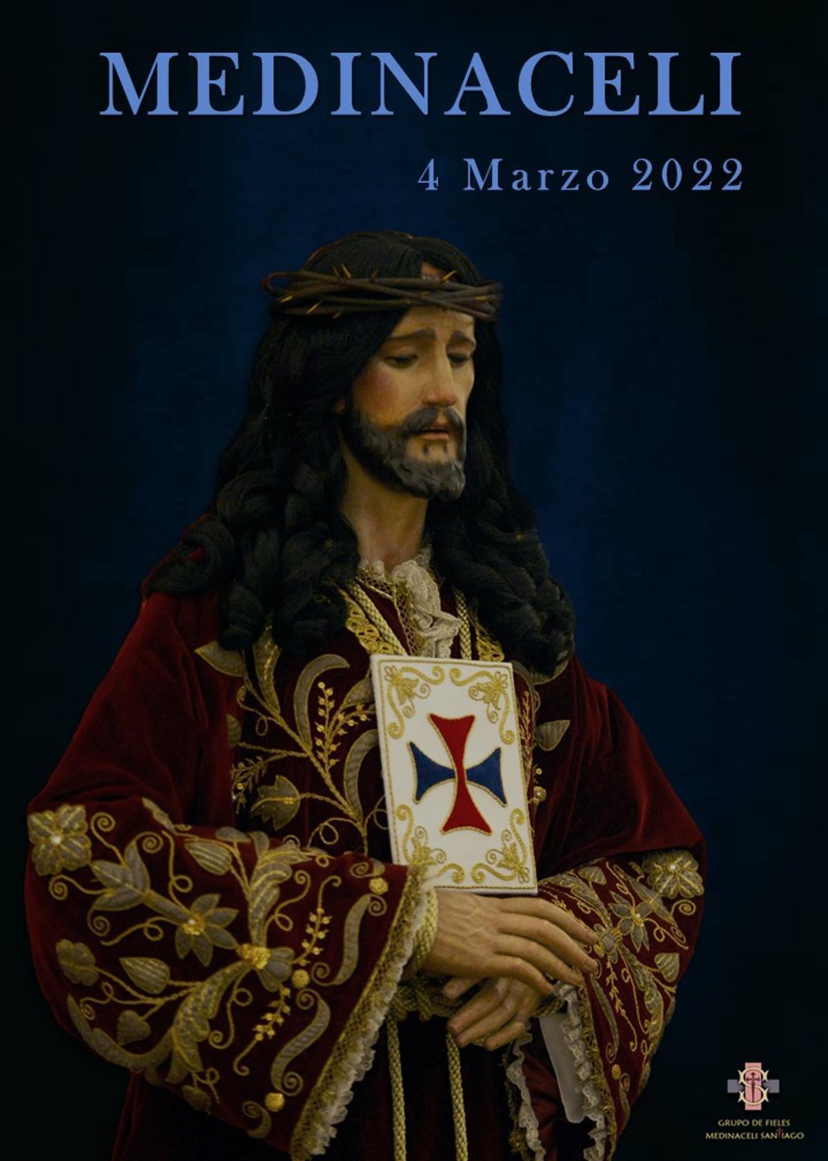 Cartel anunciador de los cultos al Cristo de Medinaceli de este primer viernes de marzo de 2022.