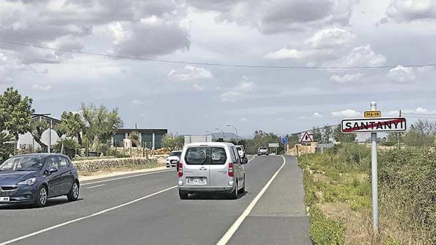 Salida de Santanyí en dirección a Campos, carretera Ma-19, ayer al mediodía.