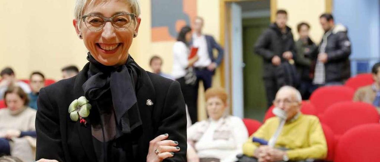 Isabel Fernández, antes de su ponencia, ayer, en la Escuela Politécnica de Ingeniería de Gijón.