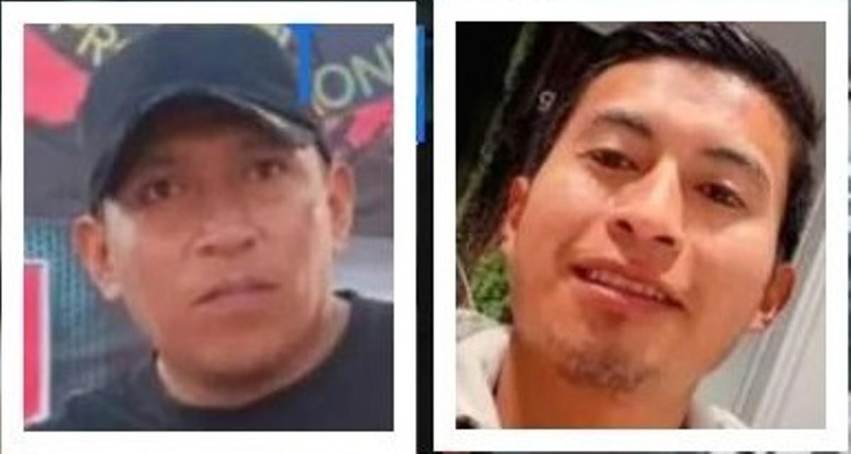 José Patricio Chango Heredia, de 43 años, y su compañero, Edwin Guillermo Cambal Chicaiza, de 32.