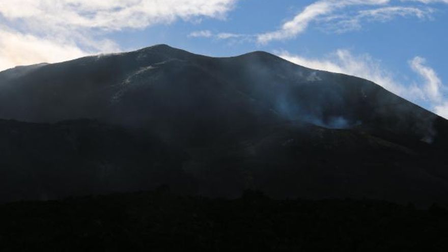 Así se encuentra el cono principal del volcán de La Palma