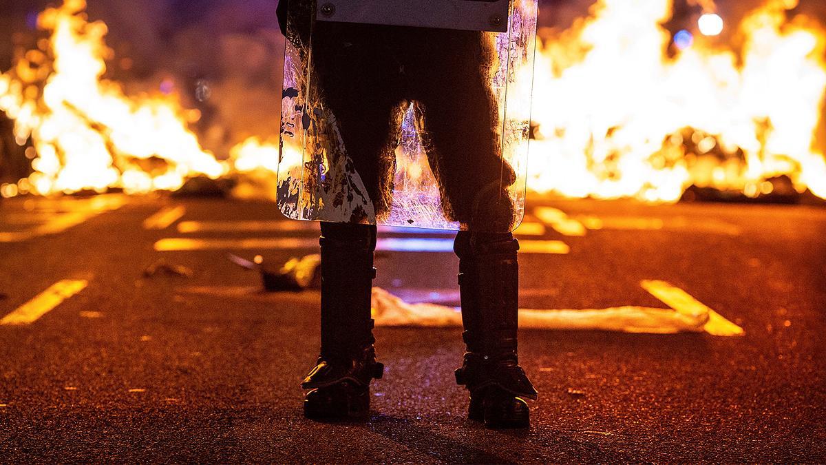 Protestas en Barcelona en una concentración de los CDR.