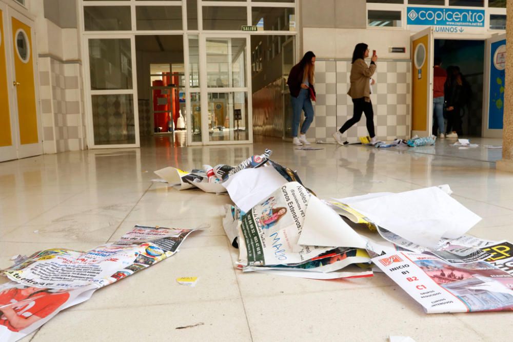 Las imágenes de la huelga de limpieza en la Universidad de Málaga