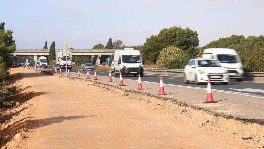 Obras en la autopista de Palma: ponen en marcha el nuevo carril que unirá la salida del aeropuerto con la de Can Pastilla
