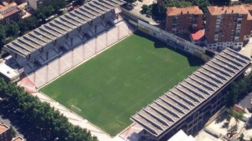 Vista aérea del estadio de Vallecas.