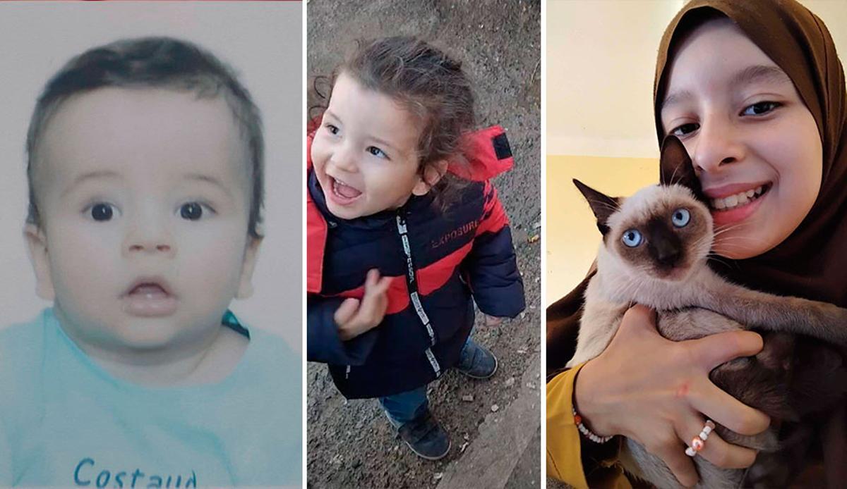 Abdelilah (18 meses), Zizo (3 años) y Ranima (12 años).