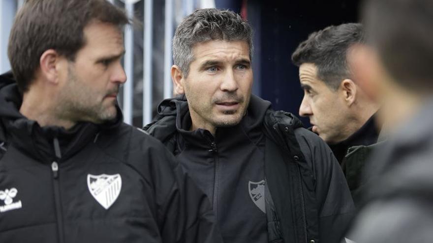 Juan Francisco Funes, momentos antes de que comenzara el choque ante la UD Almería.