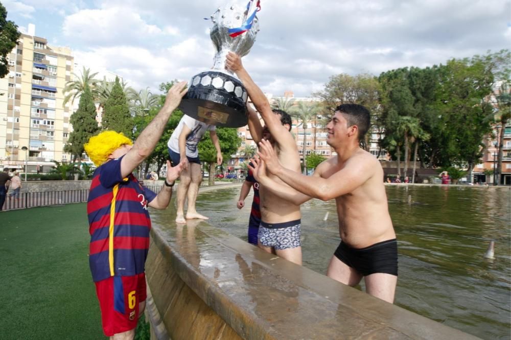 Celebración del título de Liga del Barcelona en Murcia