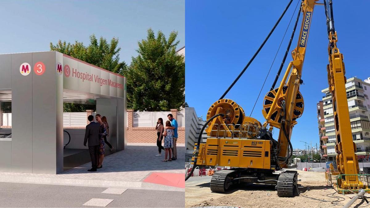 Hidrofresadora que construirá la futura estación del Hospital Macarena de la Línea 3 Norte del Metro