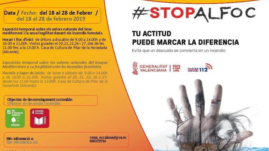 Exposición &#039;Stop al foc&#039; en el Paisaje Protegido La Sierra Escalona y su entorno