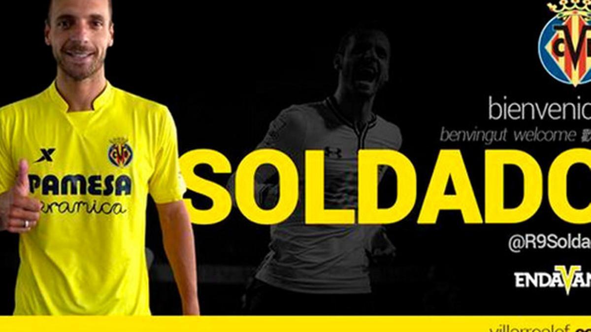 Soldado ya luce la camiseta del Villarreal