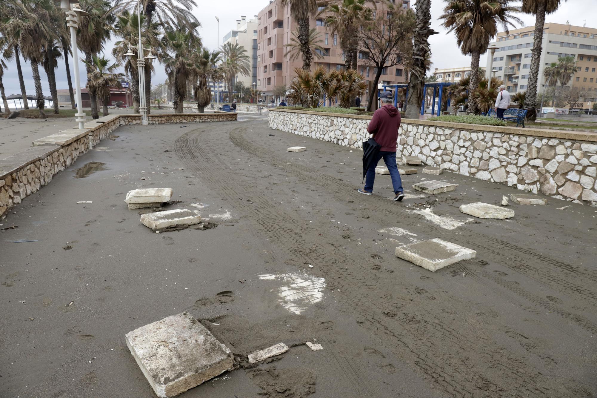 Daños por el temporal en Málaga