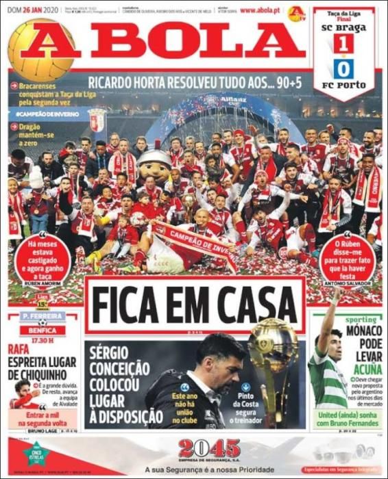 Portada A BOLA domingo 26 enero 2020