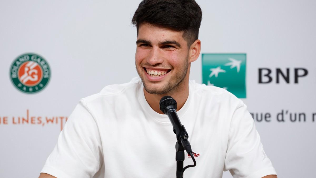 Alcaraz, durante una rueda de prensa