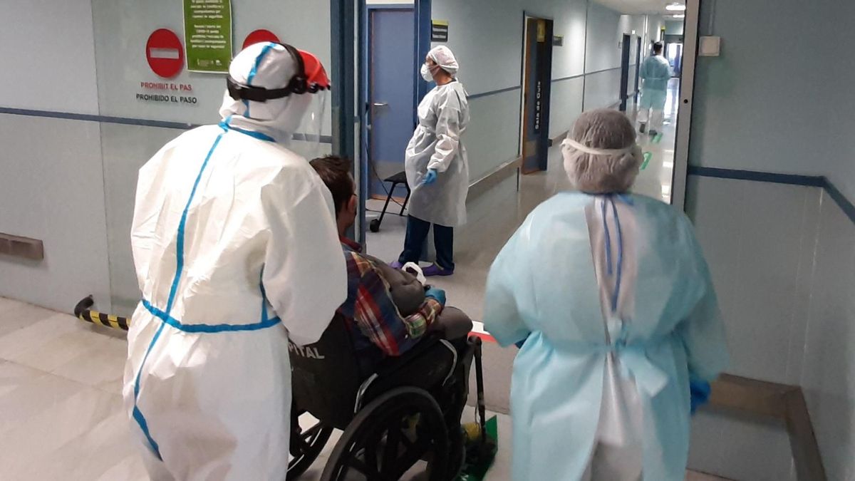 Interior del hospital de Xàtiva, durante la pandemia.