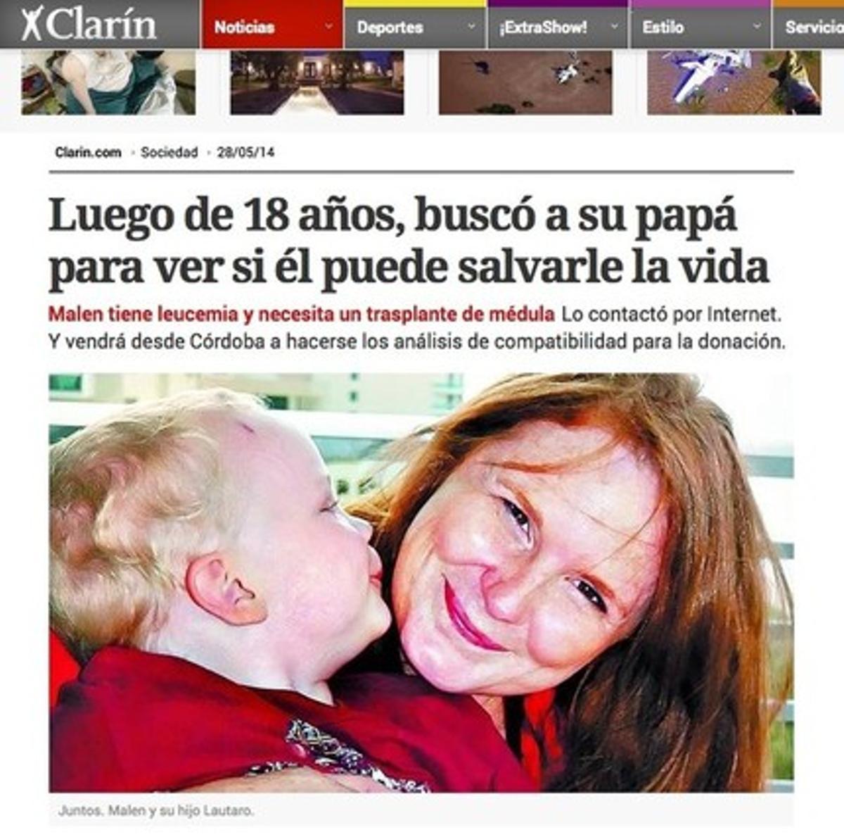 Malen Gaynor, a la fotografia que apareix al diari argentí ’Clarín’.