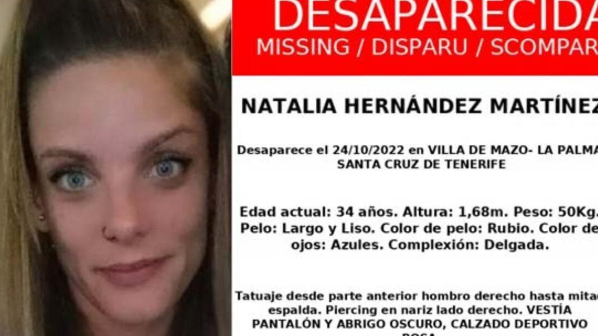 La desaparecida Natalia Hernández.