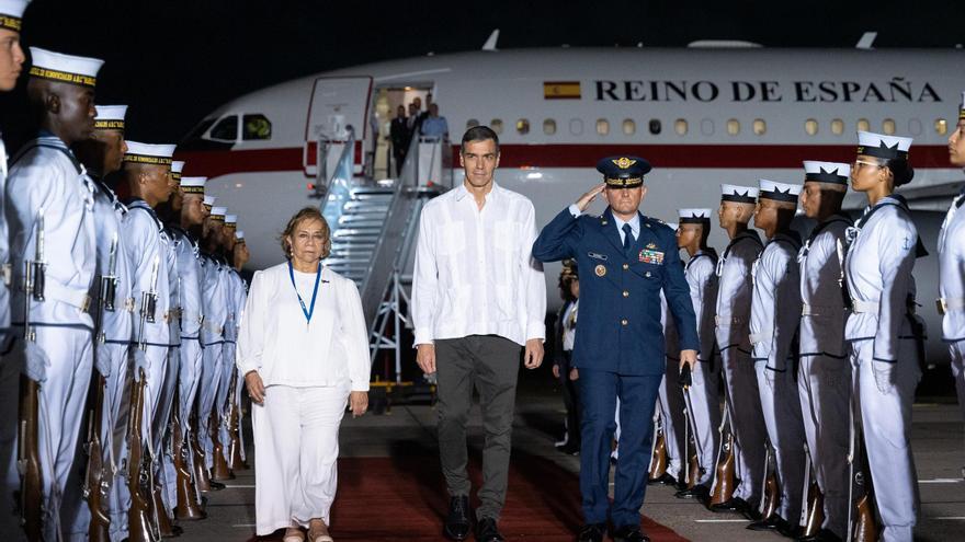 La llegada de Pedro Sánchez a la ciudad colombiana de Santa Marta para la cumbre UE-CELAC