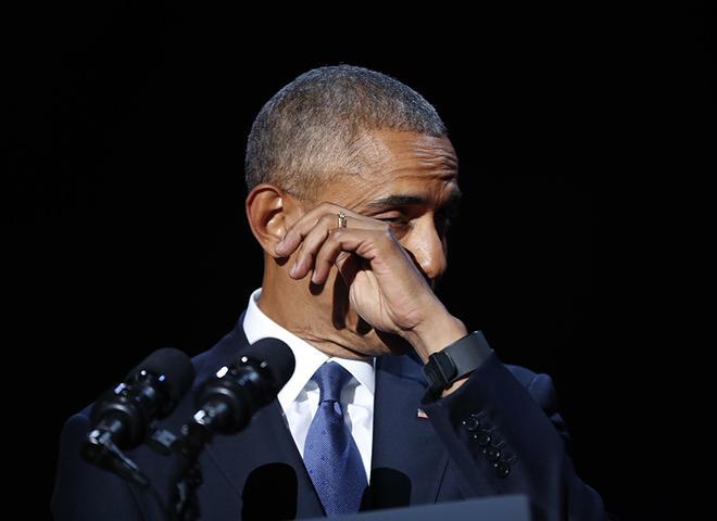 Obama durante su discurso de despedida en 2017