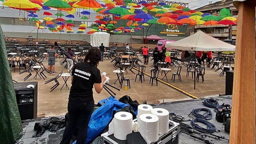 La plaça de l&#039;Estació després de la tempesta d&#039;ahir