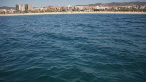 La costa de Mataró, justo encima del área protegida donde está la posidonia.