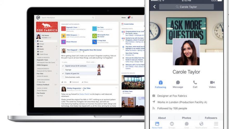 Facebook lanza Workplace, su plataforma para empresas