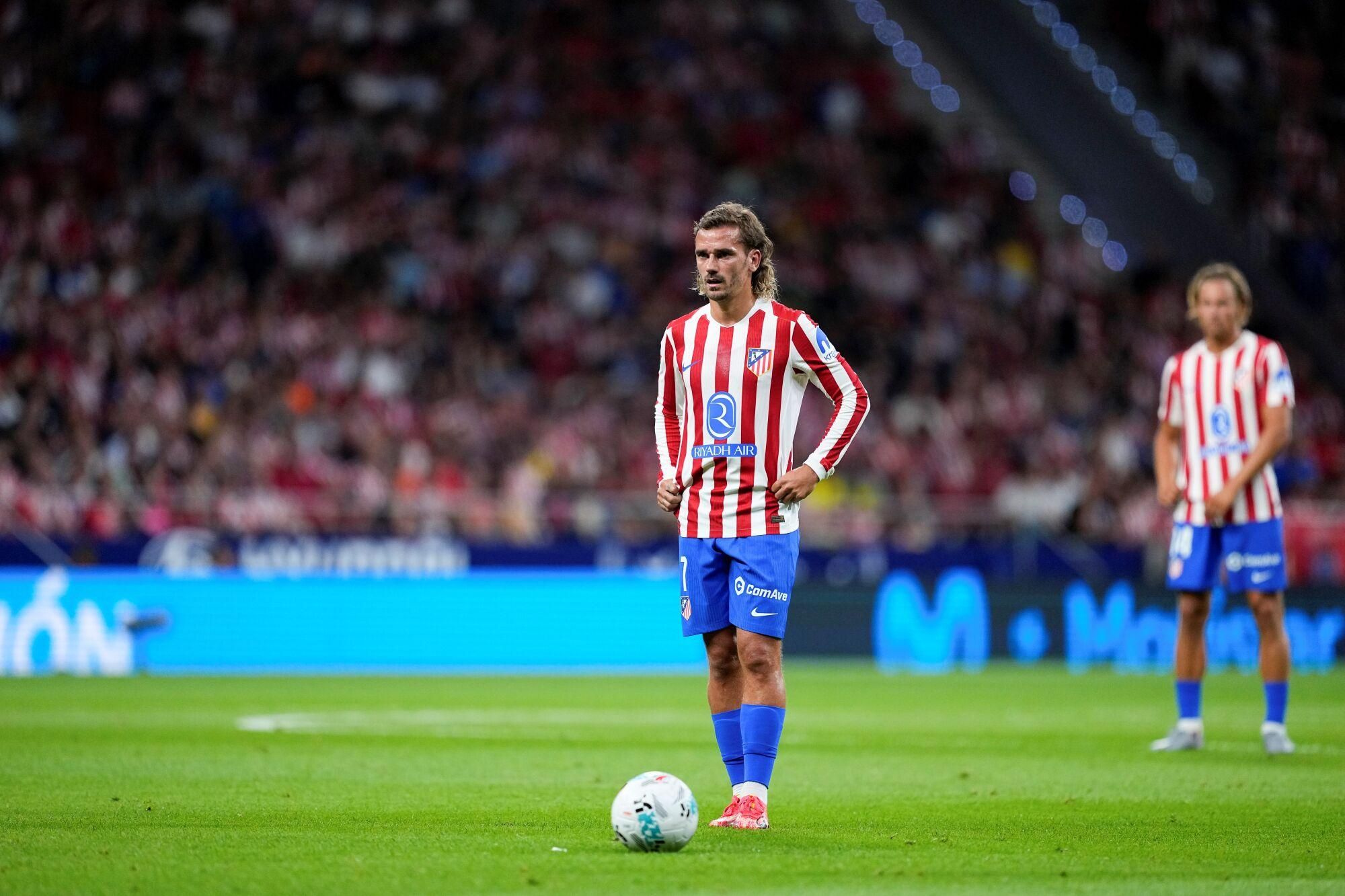 Antoine Griezmann of Atletico de Madrid in action during the Spanish League, LaLiga EA Sports, football match played between Atletico de Madrid and Villarreal CF at Riyadh Air Metropolitano stadium on September 13, 2025, in Madrid, Spain. AFP7 13/09/2025 ONLY FOR USE IN SPAIN. Oscar J. Barroso / AFP7 / Europa Press;2025;SPAIN;SPORT;ZSPORT;SOCCER;ZSOCCER;Atletico de Madrid v Villarreal CF - LaLiga EA Sports